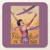 ホテルのWagnerの広告宣伝ポスターの航空ショー スクエアペーパーコースター (正面)