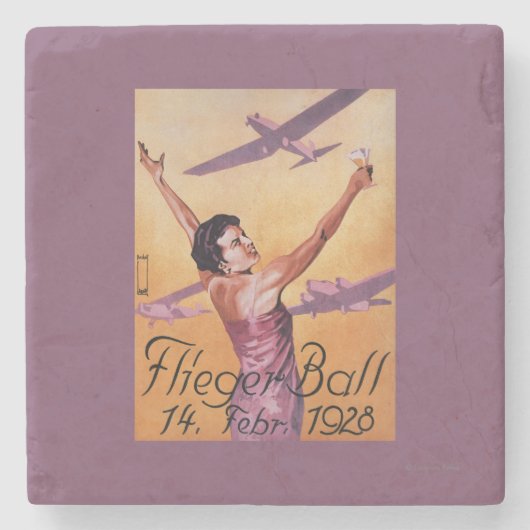 ホテルのWagnerの広告宣伝ポスターの航空ショー ストーンコースター (正面)