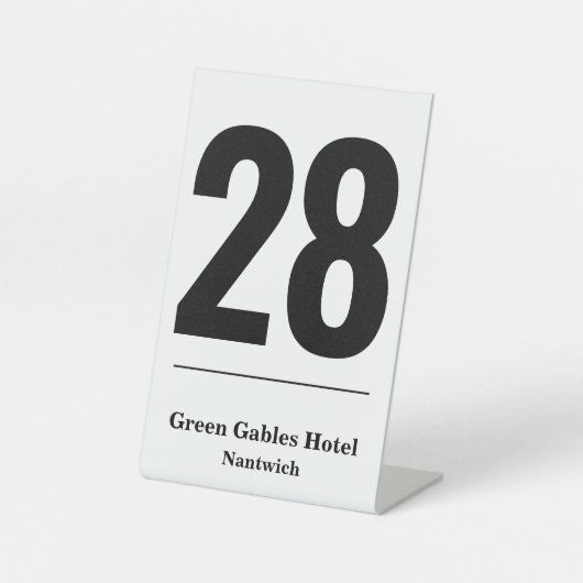 ホテルまたはレストランの台座看板のテーブル番号 台座サイン (正面)