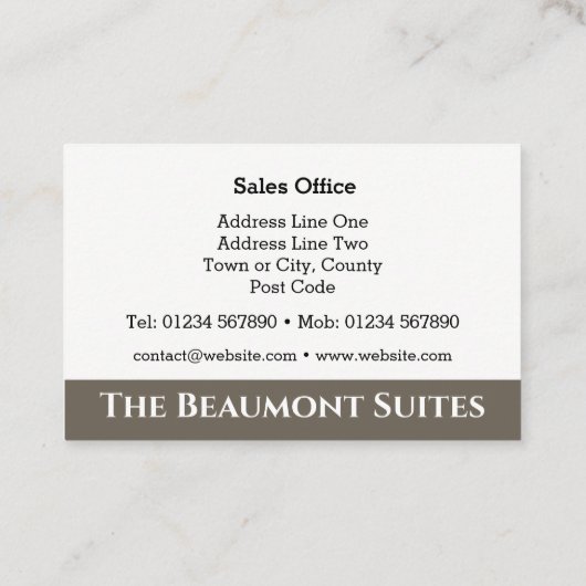 ホテルまたは宿泊施設の名刺 名刺 (裏面)