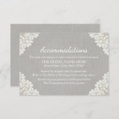 ホテルアコモデーション | レース素朴&グレーリネン エンクロージャーカード (正面/裏面)