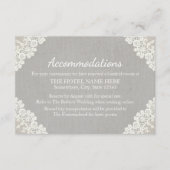 ホテルアコモデーション | レース素朴&グレーリネン エンクロージャーカード (正面)