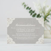 ホテルアコモデーション | レース素朴&グレーリネン エンクロージャーカード (スタンド正面)