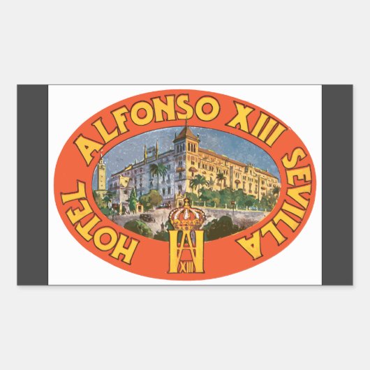 ホテルアルフォンソxiiiセビリアヴィンテージ 長方形シール (正面)