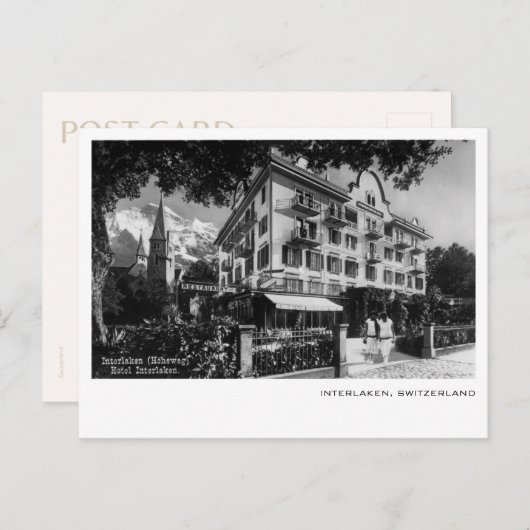 ホテルインターラーケンヴィンテージフォトスイスアルプス ポストカード (正面/裏面)