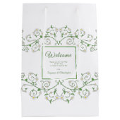 ホテルウェルカムバッグフローラつる植物ハート ミディアムペーパーバッグ (裏面)