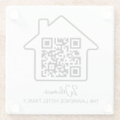 ホテルウォーミングギフト | WiFi パーソナライズされた QRコード ガラスコースター (裏面)