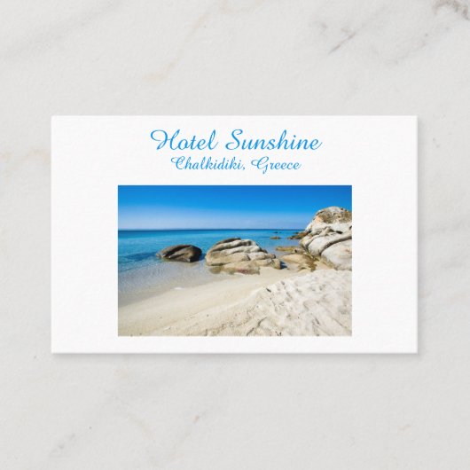 ホテルギリシャビューティフルビーチフォトウィズ文字ブシン 名刺 (正面)