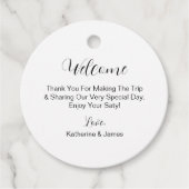 ホテルゲストのための目的地ウェディングパーティーへようこそ フェイバータグ (正面)