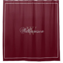 ホテルスタイルオータムブルガンディウィズネーム&モノグラム