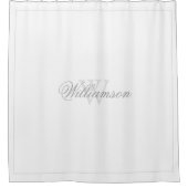 ホテルスタイルネーム&モノグラムインホワイトアンドグレー シャワーカーテン (正面)