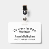 ホテルスタッフネームアイデンティティー バッジ (正面 （クリップ付）)