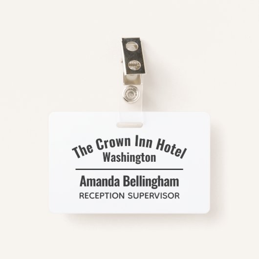ホテルスタッフネームアイデンティティー バッジ (正面クリップ)