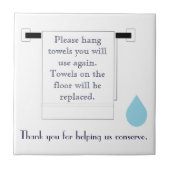 ホテルタオルの印。 節水 タイル (正面)