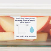 ホテルタオルウォーター保全サインスクエアシール ラベル (貼付)