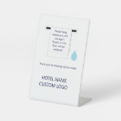 ホテルタオルウォーター保全サイン 台座サイン (正面)