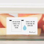 ホテルタオルサイン名刺 ラベル (貼付)