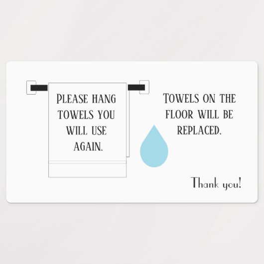 ホテルタオルサイン名刺 ラベル (デザイン2)