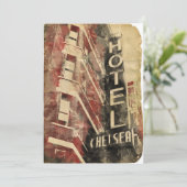 ホテルチェルシーNYCヴィンテージウォーターカラー招待状 招待状 (スタンド正面)