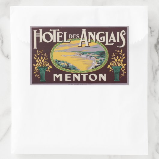 ホテルデアンリス(メントンフランス) 長方形シール (バッグ)