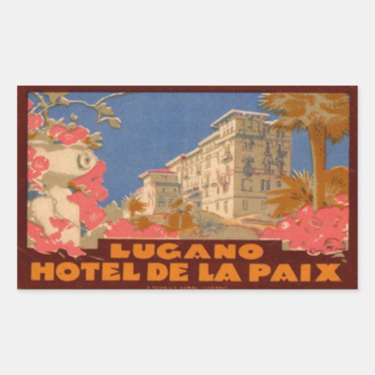 ホテルドゥラパイクルガノ長方形ステッカー 長方形シール (正面)