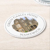 ホテルネームプラスホテルフォトオンア ラウンドペーパーコースター (アングル)