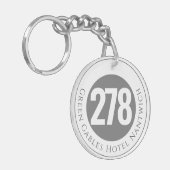 ホテルネームプラスルームナンバーオンアキーチェーン キーホルダー (正面左)