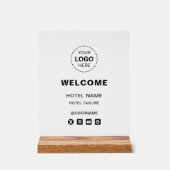 ホテルネーム&ロゴシンプル披露宴へようこそ アクリルサイン (正面)