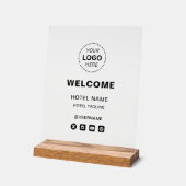 ホテルネーム&ロゴシンプル披露宴へようこそ アクリルサイン (傾斜)