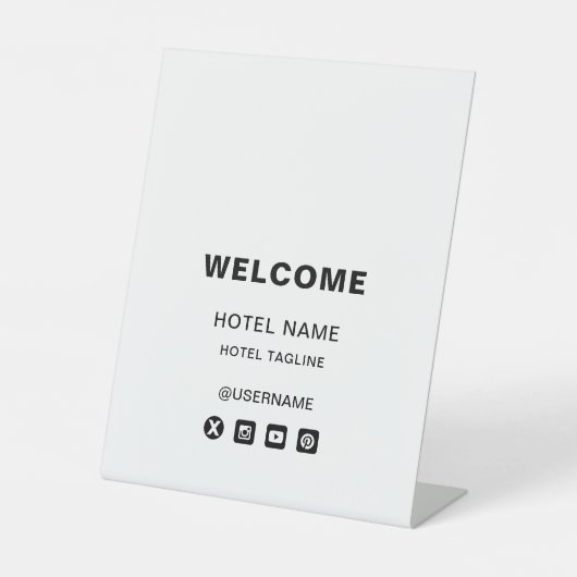 ホテルネーム&ロゴシンプル披露宴へようこそ 台座サイン (正面)