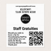 ホテルハウスキーピングスタッフグラティースQRコードフォールディング 名刺 (外部フラット)