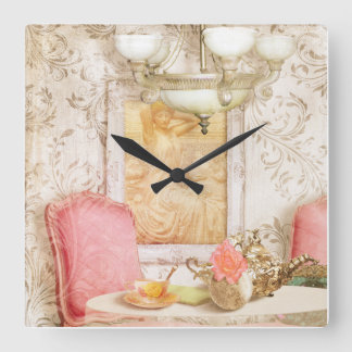 ホテルパリサーカ1900時計シャビーシック スクエア壁時計