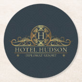 ホテルビジネスラグジュアリーマーケティングマテリアル ラウンドペーパーコースター (正面)