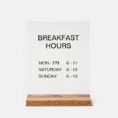 ホテルブレックファーストアワーズトランスペアレントアクリルサイン アクリルサイン (正面)