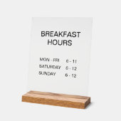 ホテルブレックファーストアワーズトランスペアレントアクリルサイン アクリルサイン (傾斜)