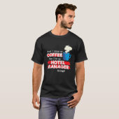 ホテルマネージャーとコーヒー感謝の言葉ラグラン Tシャツ (正面フル)