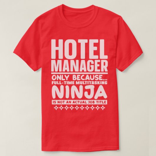 ホテルマネージャー忍者 Tシャツ (デザイン正面)