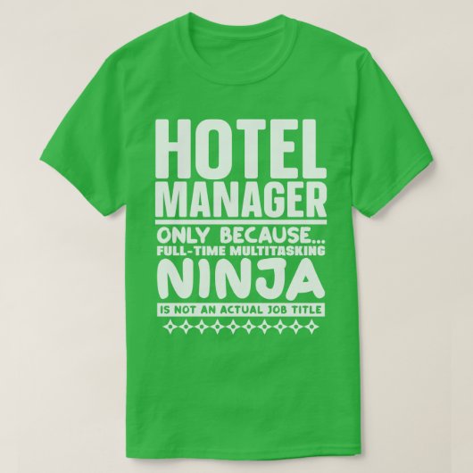 ホテルマネージャー忍者 Tシャツ (デザイン正面)