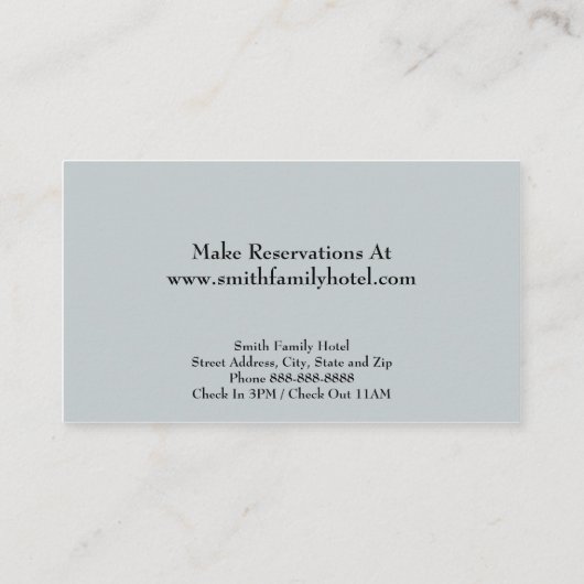 ホテルモーテルロッジングビジネスカード 名刺 (裏面)