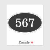 ホテルルームのドア番号オーバルサインビニールシール シール (シート)