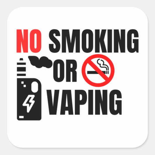 ホテルルームno喫煙標識 スクエアシール (正面)