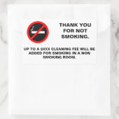 ホテルルームno喫煙標識 長方形シール (バッグ)