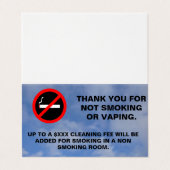 ホテルルームno喫煙no蒸発標識長方形s 名刺 (外部フラット)