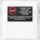 ホテルルームno喫煙no蒸発標識長方形s 長方形シール (バッグ)