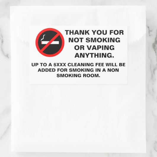 ホテルルームno喫煙no蒸発標識長方形s 長方形シール (バッグ)