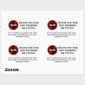 ホテルルームno喫煙no vaping sign 長方形シール (シート)