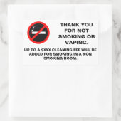 ホテルルームno喫煙no vaping sign 長方形シール (バッグ)