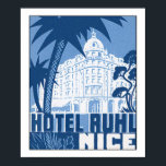 ホテルルールニース ポスター<br><div class="desc">ヴィンテージアートデコ旅行ポスターのホテルRuhl、ニースのリビエラフランスのー。</div>
