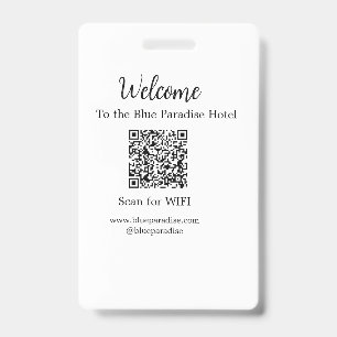 ホテルレストランヴィラスキャンQR WIFIへようこそ バッジ