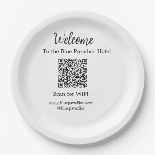 ホテルレストランヴィラスキャンQR WIFIへようこそ ペーパープレート